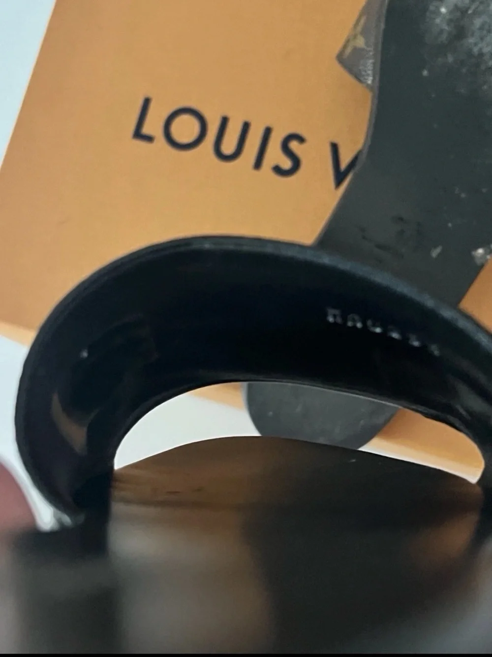 Authentic Louis Vuitton Black & Brown Monogram Slide Sandals.Box not included.